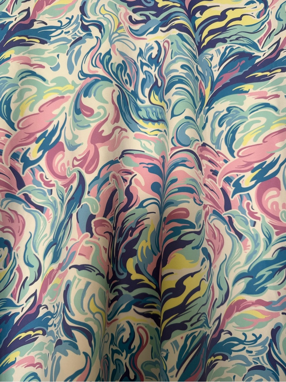 Simply Southern Abstract Swirl Puff Sleeve Ruffle Top XL - Picture 3 of 10